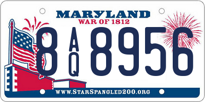 MD license plate 8AQ8956
