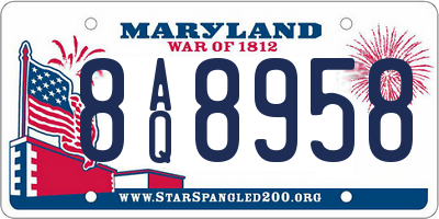 MD license plate 8AQ8958