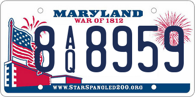MD license plate 8AQ8959