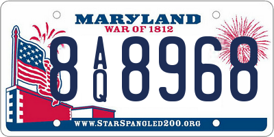 MD license plate 8AQ8968