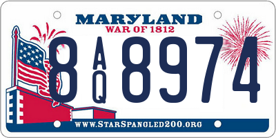 MD license plate 8AQ8974