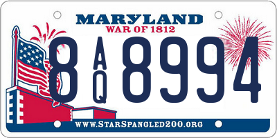 MD license plate 8AQ8994
