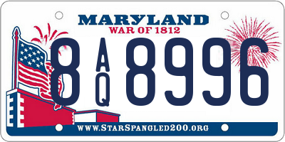 MD license plate 8AQ8996