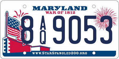 MD license plate 8AQ9053