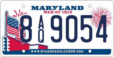 MD license plate 8AQ9054