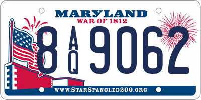 MD license plate 8AQ9062