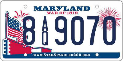 MD license plate 8AQ9070