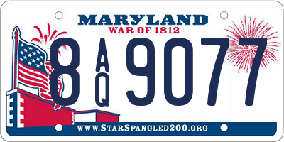 MD license plate 8AQ9077