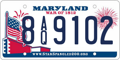 MD license plate 8AQ9102