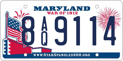 MD license plate 8AQ9114