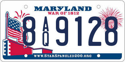 MD license plate 8AQ9128