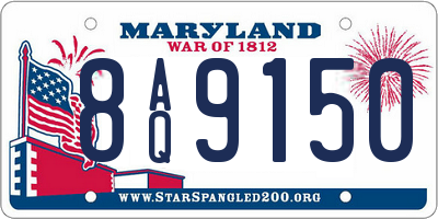 MD license plate 8AQ9150