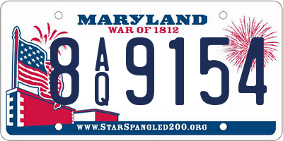 MD license plate 8AQ9154