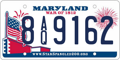 MD license plate 8AQ9162