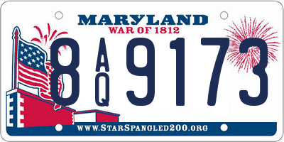MD license plate 8AQ9173