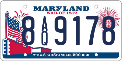 MD license plate 8AQ9178