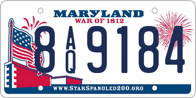 MD license plate 8AQ9184