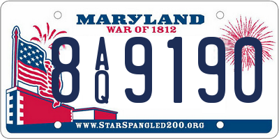 MD license plate 8AQ9190