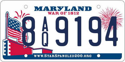 MD license plate 8AQ9194