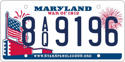 MD license plate 8AQ9196