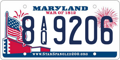 MD license plate 8AQ9206