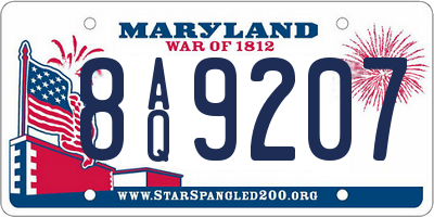 MD license plate 8AQ9207