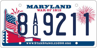 MD license plate 8AQ9211