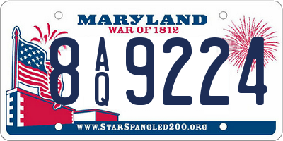 MD license plate 8AQ9224