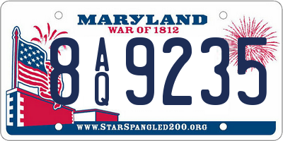 MD license plate 8AQ9235