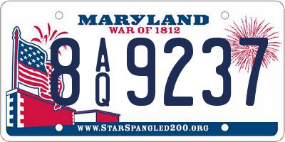 MD license plate 8AQ9237
