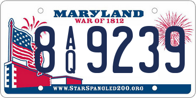 MD license plate 8AQ9239