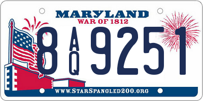 MD license plate 8AQ9251