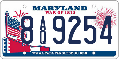 MD license plate 8AQ9254
