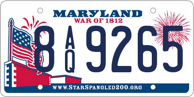 MD license plate 8AQ9265