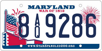 MD license plate 8AQ9286