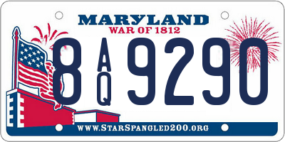 MD license plate 8AQ9290
