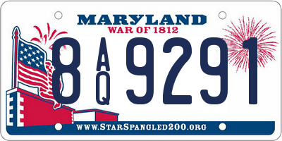 MD license plate 8AQ9291