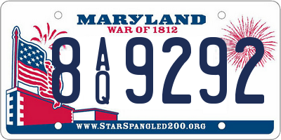 MD license plate 8AQ9292