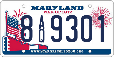 MD license plate 8AQ9301