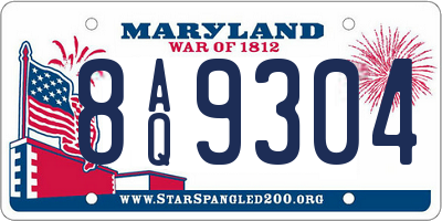 MD license plate 8AQ9304