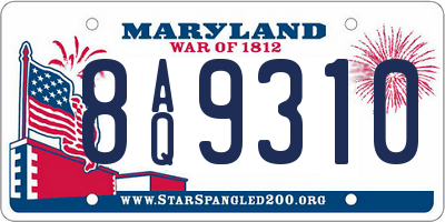 MD license plate 8AQ9310