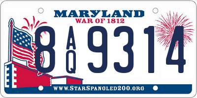 MD license plate 8AQ9314