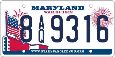 MD license plate 8AQ9316
