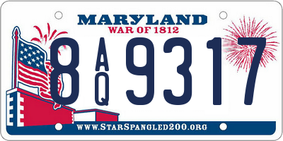 MD license plate 8AQ9317