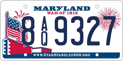 MD license plate 8AQ9327