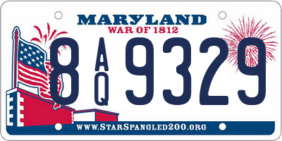 MD license plate 8AQ9329