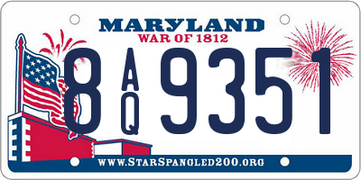 MD license plate 8AQ9351