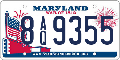MD license plate 8AQ9355
