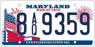 MD license plate 8AQ9359