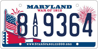 MD license plate 8AQ9364